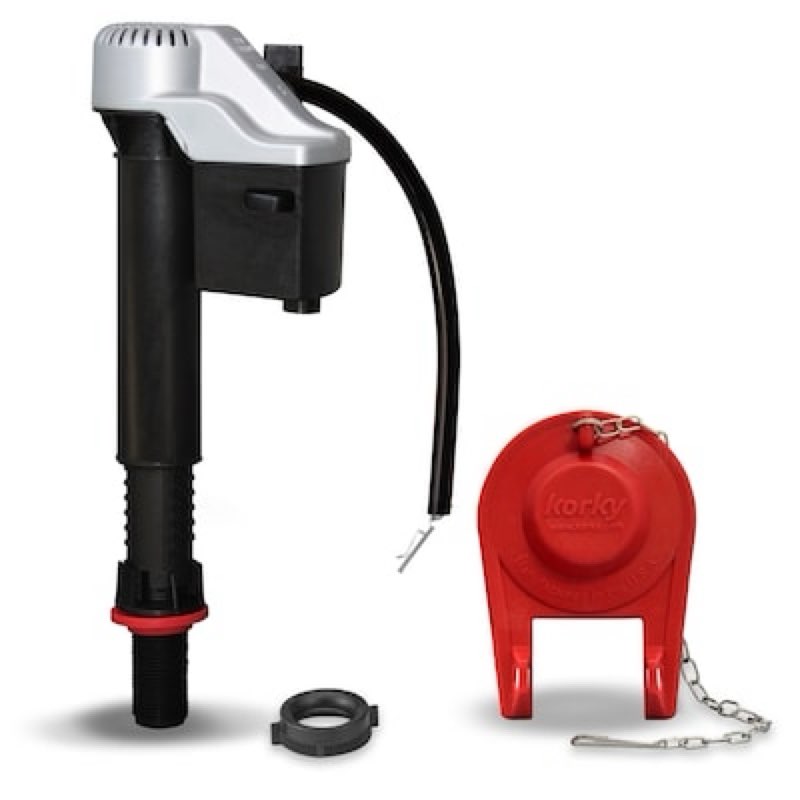 Condition photo showing Good Condition for korky universal toilet fill valve and 2-in flapper kit item #1030995 | model #818mpk