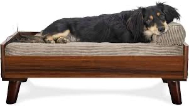 Furhaven Elevated Dog Bed Frame for 30" x 20" Medium Dog Beds, Easy Assembly - Mid-Century Modern Be