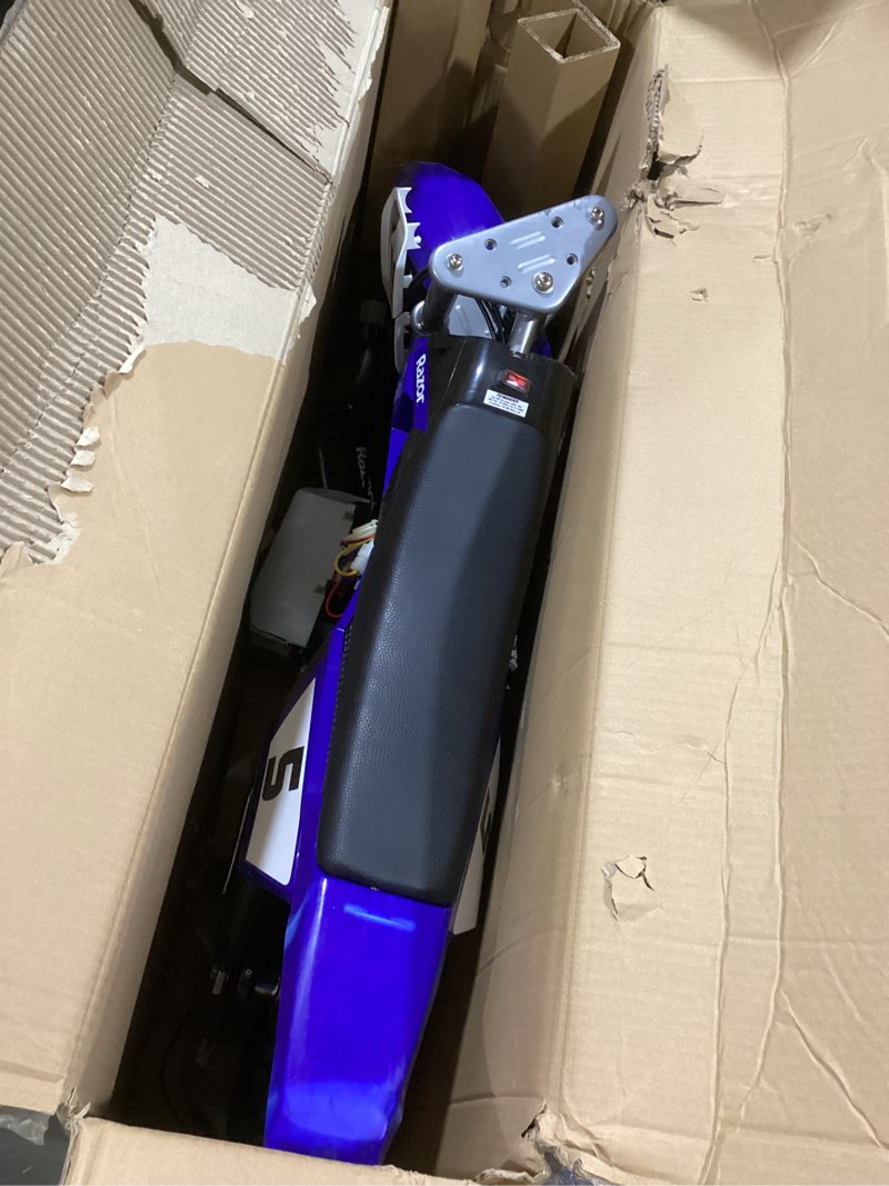Condition photo showing As Is for Razor MX350 Dirt Rocket Electric Motocross Bike, Blue, 10-12 inches Mx350 - Blue