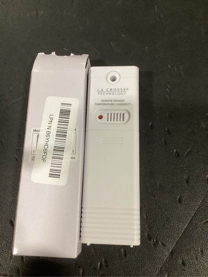Condition photo showing Good Condition for la crosse technology wireless outdoor temperature & humidity sensor - wall mounted, accurate, weather resistant, wide temperature & humidity gauge transmission range (330ft range), battery powered