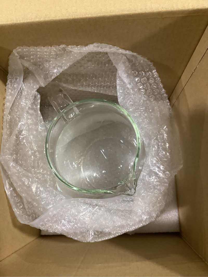 Condition photo showing Good Condition for 2.5l extra large glass pitcher water jug with lid – ideal for lemonade, iced tea, or fruit punch, perfect for bbq, picnic, and family gathering 85 ounces