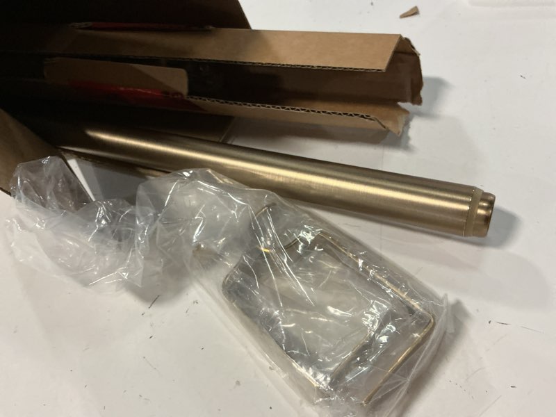 Condition photo showing Good Condition for ivilon drapery window curtain rod - end cap style design 1 inch pole. 48 to 86 inch color warm gold 48 to 86 in.