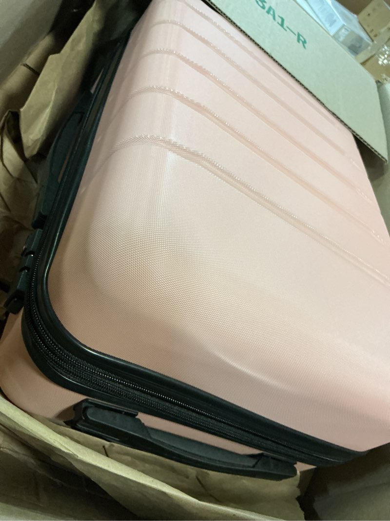 Condition photo showing Good Condition for sweetcrispy carry on luggage, hard shell abs suitcase with double spinner wheels, lightweight expandable rolling suit case with tsa lock, 20 inch pale pink pale pink 20 inch