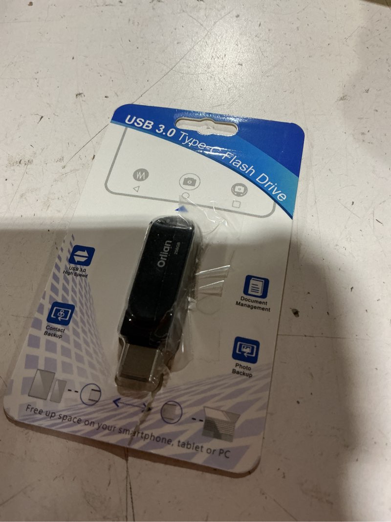 Condition photo showing Good Condition for orlian 256gb usb c flash drive for phone, up to 110mb/s dual usb 3.0 phone thumb drive type-c & usb-a, metal waterproof swivel memory stick for iphone 15/16/17, android, tablet, computer pc 256gb black