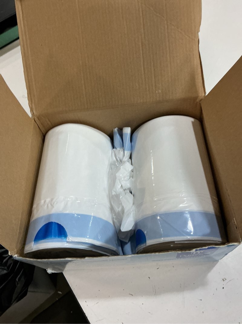 Condition photo showing Good Condition for pack of 120 with 60 unscented bedside commode liners and 60 absorbent pads with easy to tie drawstring opening | commode bags for commode bucket | portable toilet liners for easy cleanup