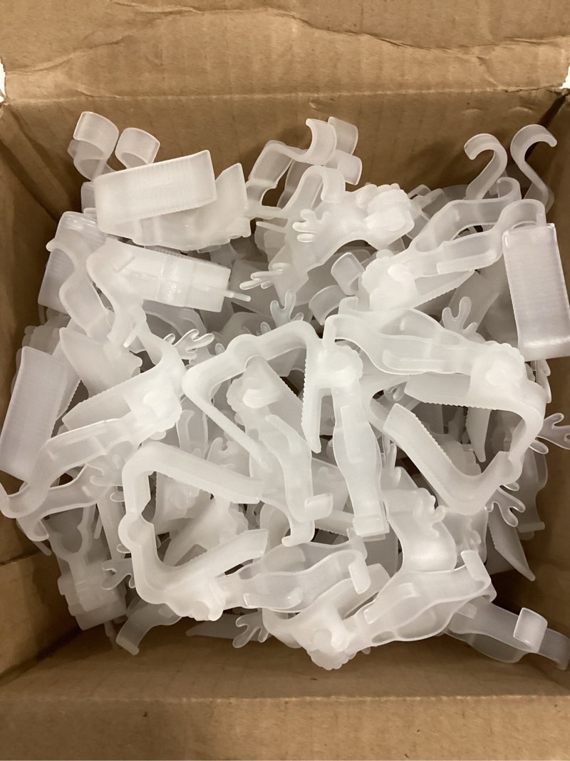 Condition photo showing Good Condition for 50 Pcs Christmas Gutter Clips for Hanging Outdoor Lights Weatherproof Christmas Light Clips for C7 C9 C3 Mini String Lights Ornament Hooks Shingle Light Hanger for Xmas Halloween Decor(White)