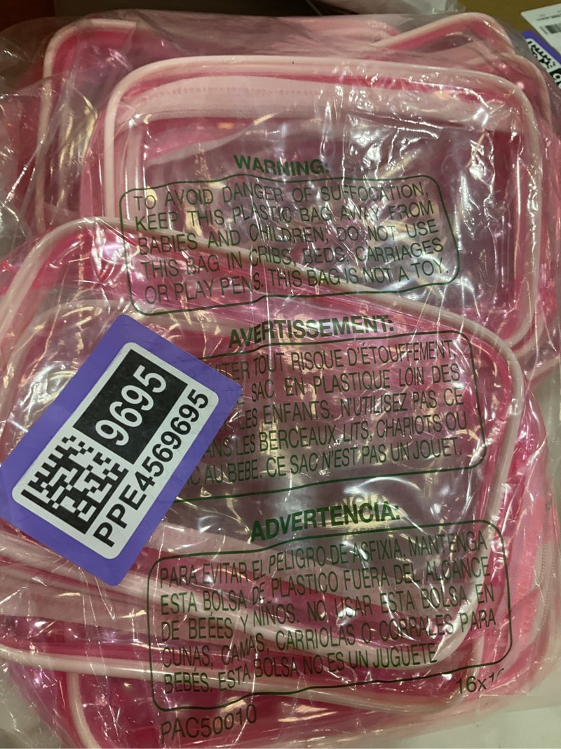 Condition photo showing New/Like New for Weewooday 12 Pieces Clear Makeup Bags Cosmetic Storage Bags PVC Zipper Pouches Travel Waterproof Makeup Plastic Case for Women Organizing Toiletries Traveling Bathroom Light Pink Medium