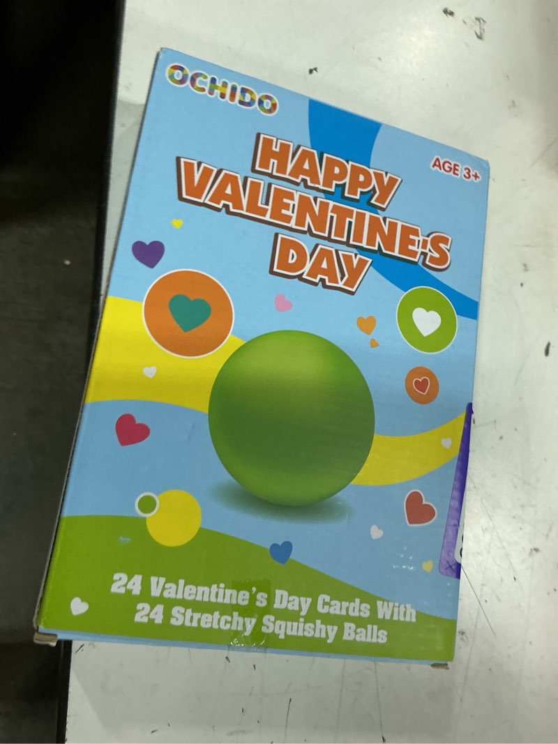 Condition photo showing New/Like New for ochido 24packs kids valentines day cards with squeeze ball set, valentines day gifts for kids classroom exchange school prizes, valentines party favors stretchy balls sensory toys for girls boys