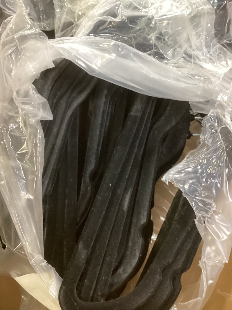 Condition photo showing As Is for amazon basics slim, velvet, non-slip suit clothes hangers, pack of 50, black black pack of 50