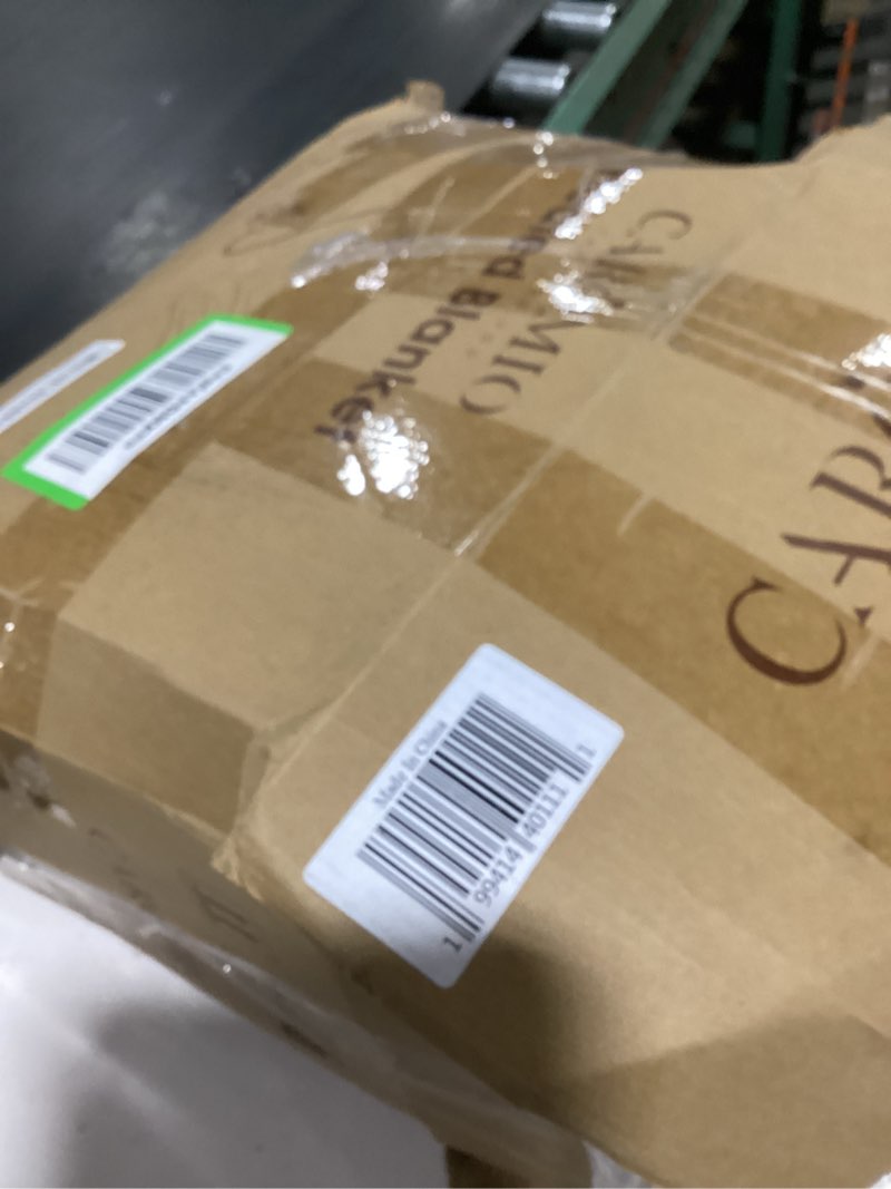 Condition photo showing As Is for caromio electric blanket cal king size - thick tufted sherpa heated blanket with 10 heating levels a