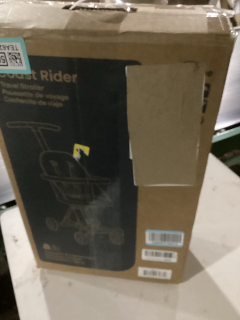 Condition photo showing New/Like New for dream on me coast rider travel stroller, lightweight & compact baby stroller, theme park approved, book-folding design, adjustable handle, soft-ride wheels, converts to rider & scooter - black black stroller