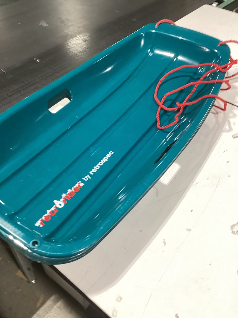 Retrospec Retrorider Plastic Snow Sled – Toboggan Style with Pull Rope, Cold-Resistant Coating, and Hard Bottom for Smooth Downhill Rides – Available in 35" and 48" Sizes for Kids and Adults 2-Pack Brrgundy 35"