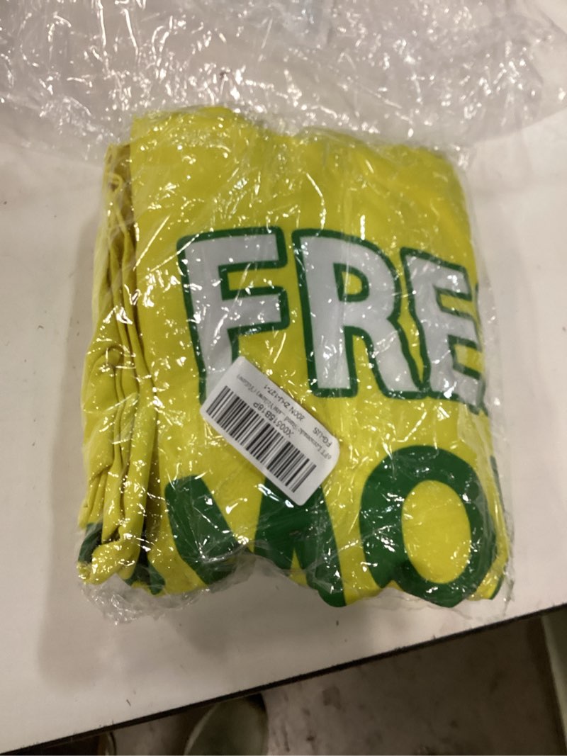 Condition photo showing Good Condition for 6ft lemonade stand tablecloth lemonade stand supplies & decorations lemon theme for backyard party, picnic, fit for 72x30x30 inch tables, ideal for kids lemonade stand & party hosts(yellow)
