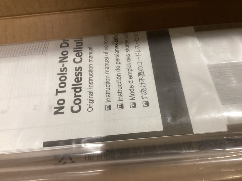 Condition photo showing Good Condition for LazBlinds Cordless Cellular Shades, No Tools No Drill Blackout Honeycomb Shades Pleated Blinds for Windows, 30'' W x 36'' H, Silver White Blackout-silver White 30'' W x 36'' H