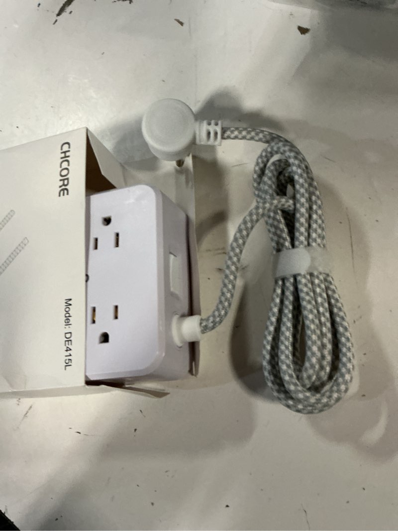 Condition photo showing New/Like New for Surge Protector Power Strip - CHCORE 5Ft Braided Extension Cord with 8 Outlets with 4 USB (2 USB C) Charging Ports, Flat Plug Multi Plug Outlet Extender Charging Station for Home Office, ETL, White 5Ft-Braided Cord White