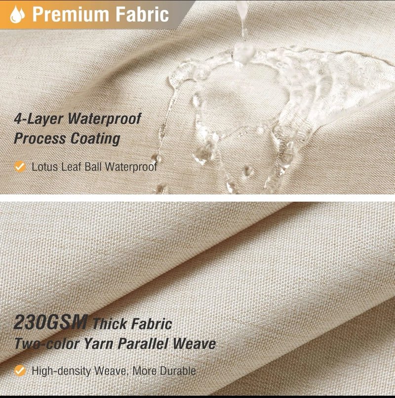 bttn fabric shower curtain, linen textured heavy duty polyester cloth shower curtain set with 12 plastic hooks, hotel luxury waterproof decorative shower curtains for bathroom - 72\"x72\" - beige/cream a - cream 72\"w x 72\"l (pack of 1)