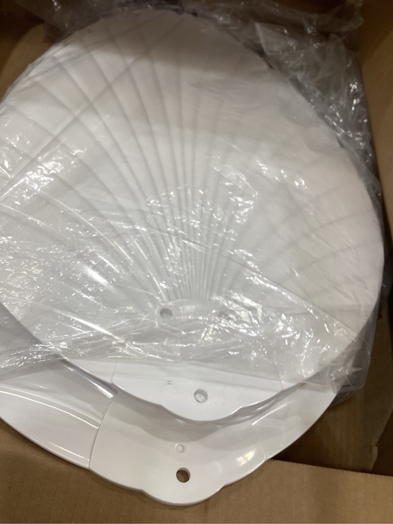 Condition photo showing As Is for sintuff 5 pcs 20 inch ceiling fan blades replacement for 52 inch ceiling fans, palm leaf shaped waterproof replacement blades for broken substitution indoor outdoor tropical summer patio (white) 20" for 52" white 5