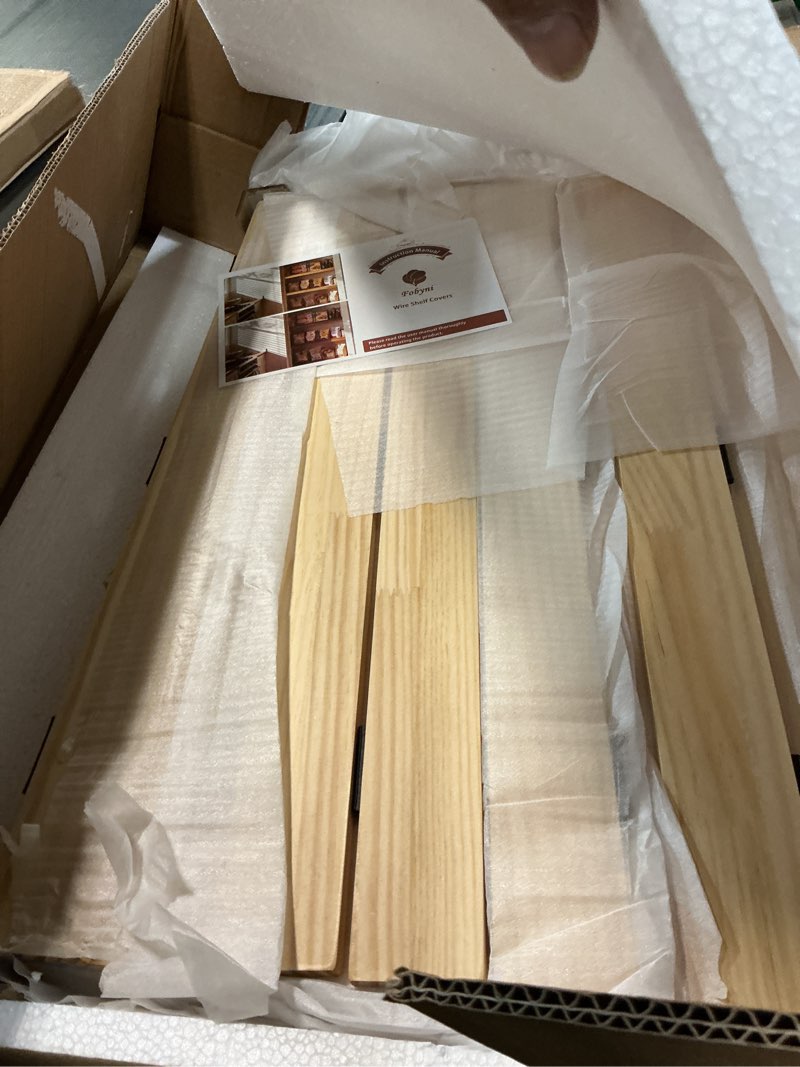 Condition photo showing Good Condition for solid wood shelf covers for wire shelving, wire rack covers for closet shelves (5pcs, 24" w x 16" d) natural wood 24"w x16"d x2.6"h