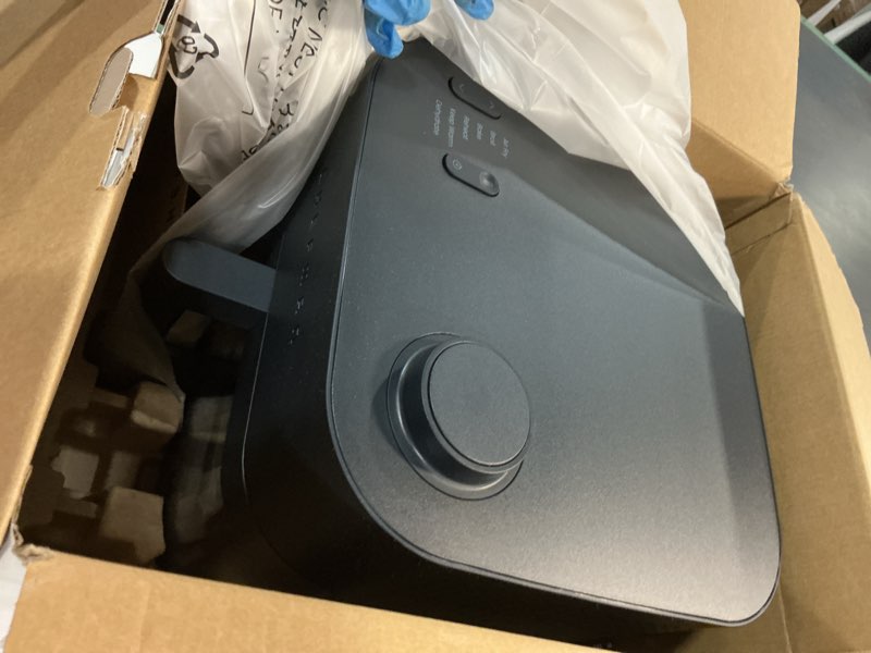 Condition photo showing New/Like New for chefman crispinator air fryer 6-in-1 with 8 qt capacity, 450°f max temp with turbofry pro technology for fast and even results, viewing window, nonstick ceramic basket 8 quart midnight