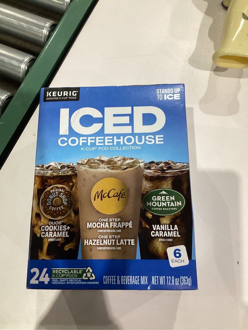 Condition photo showing New/Like New for The Original Donut Shop® K-Cup Iced Duos Cookies and Caramel Coffee - Compatible with Keurig Brewer - Medium - 24 / Box