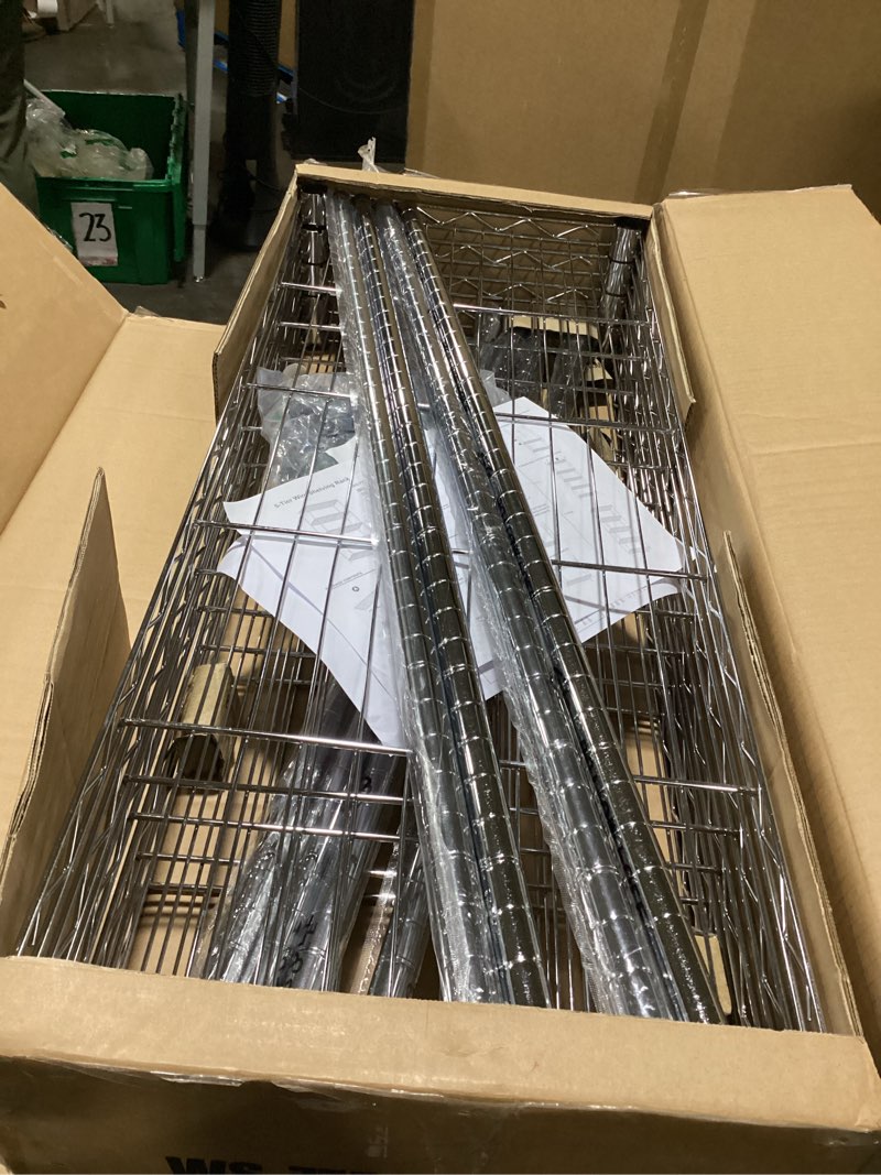 Condition photo showing Good Condition for bestoffice 14''lx36''wx72''h 5 shelf wire shelving unit garage heavy duty height adjustable commercial grade nsf certification utility rolling steel layer rack organizer kitchen 14l x 36w x 72h chrome