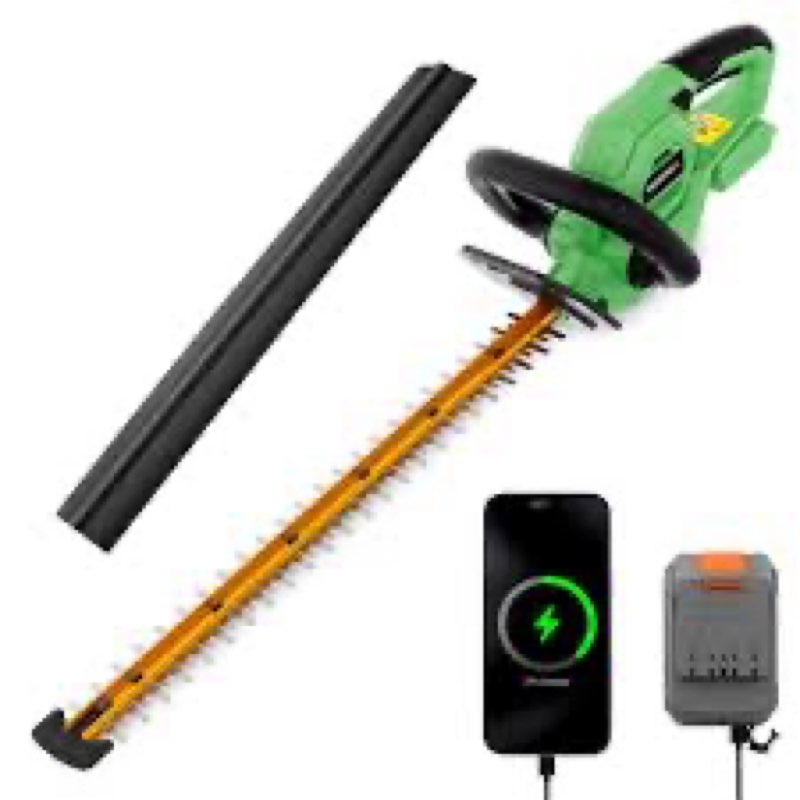 WORKPROX 20V Cordless Hedge Trimmer, Electric Bush Shrub Trimmer, 22" Dual-Action Blade and 3/4" Cut