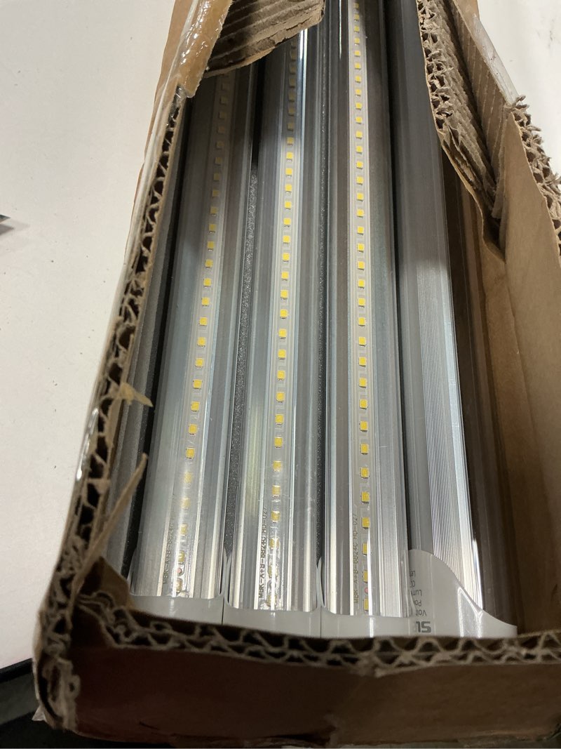 Condition photo showing Good Condition for 12-pack fluorescent light bulbs replacement 4ft, t8 led bulbs 4 foot type a+b, 24w (65w equivalent) 3200lm, 5000k daylight, 48 inch tube, f32t8 or f40t12 led replacement, non-dimmable 5000k 12 pack