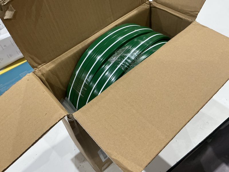 Condition photo showing Good Condition for jin&bao sprinkler hose heavy duty garden lawn water hose & staples (50ftx2) | high-efficiency sprinkler system,dual-use design,3-6ft even spray,20-60 psi pvc,comes with fixed staples 100ft