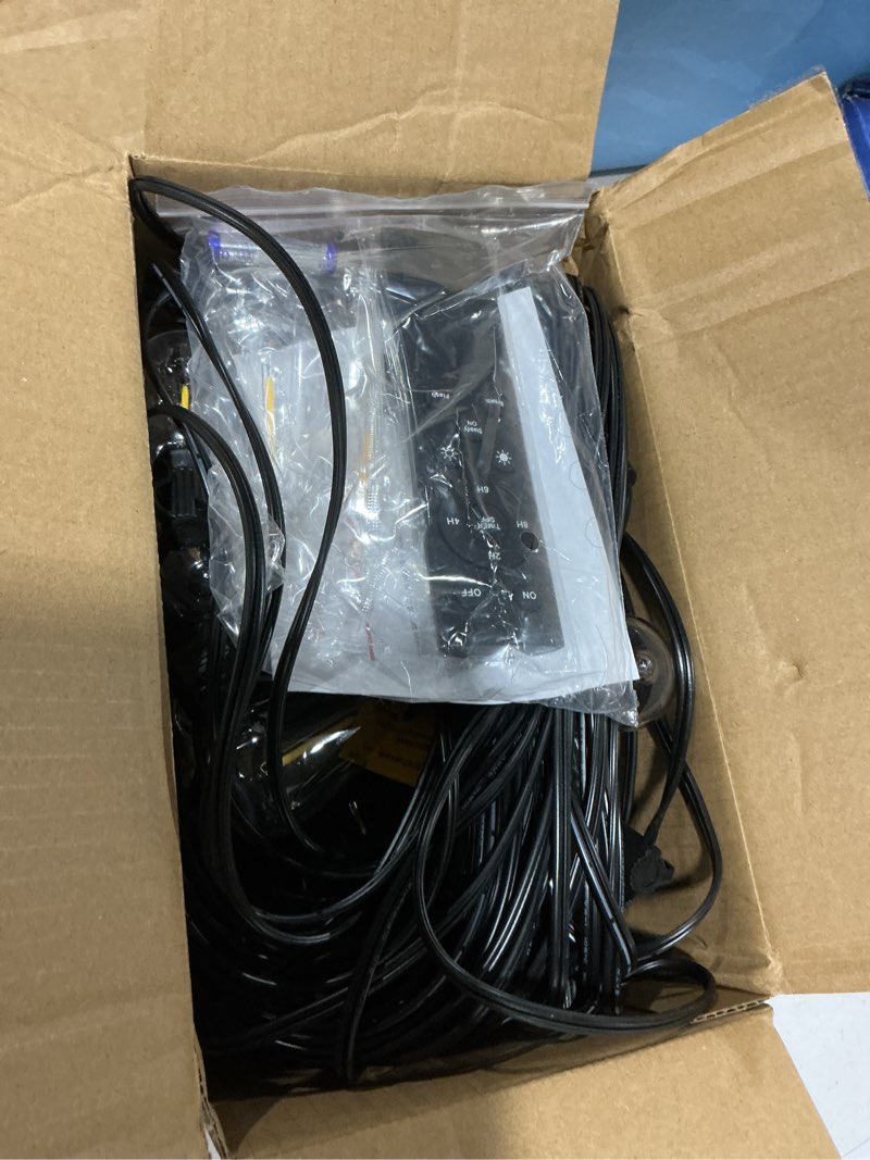 Condition photo showing Good Condition for addlon 100ft led outdoor string lights with remote waterproof patio lights with shatterproof st38 replaceable bulbs, dimmable outside hanging light connectable for porch, backyard 100ft(30 sockets)