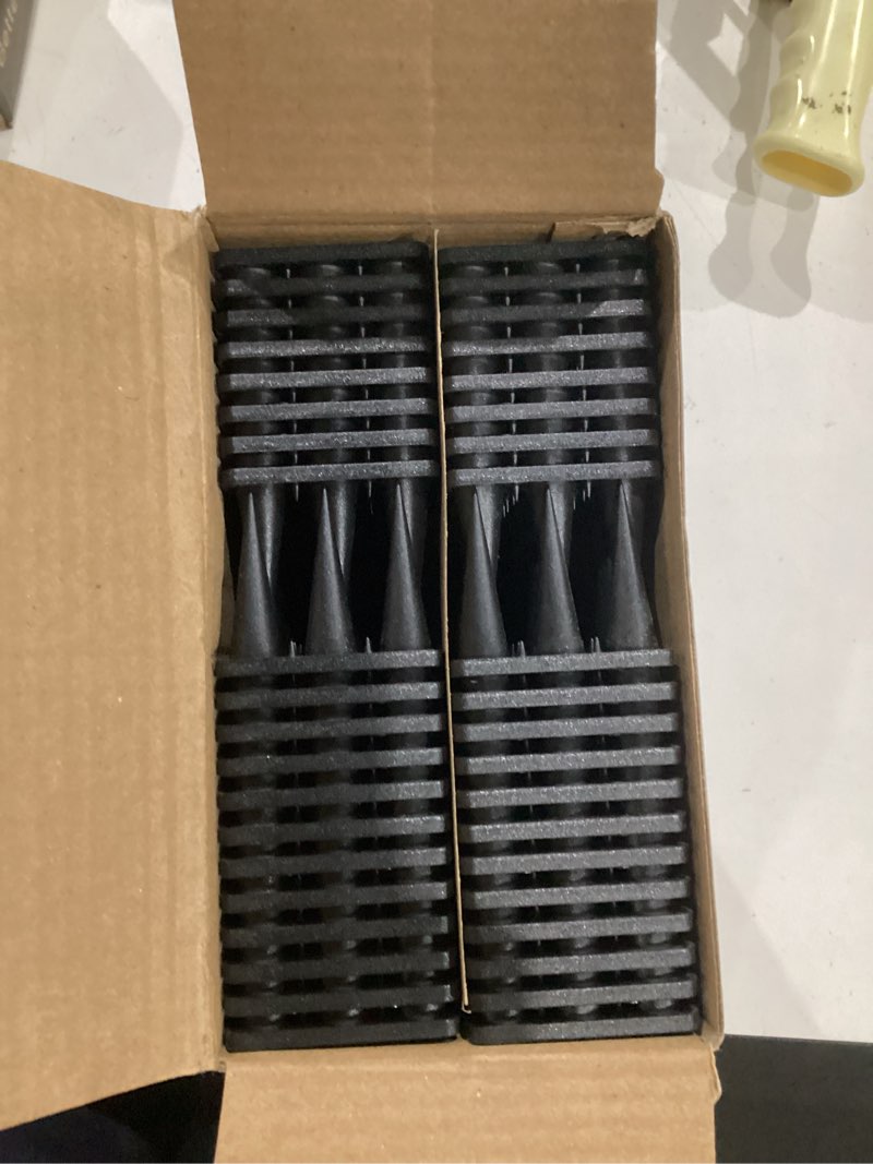 Condition photo showing Good Condition for borhood bird spikes, 40 pack pigeon deterrent for small birds raccoon cats defender for outside to keep squirrel away, plastic fence spike for railing and roof-black black 40