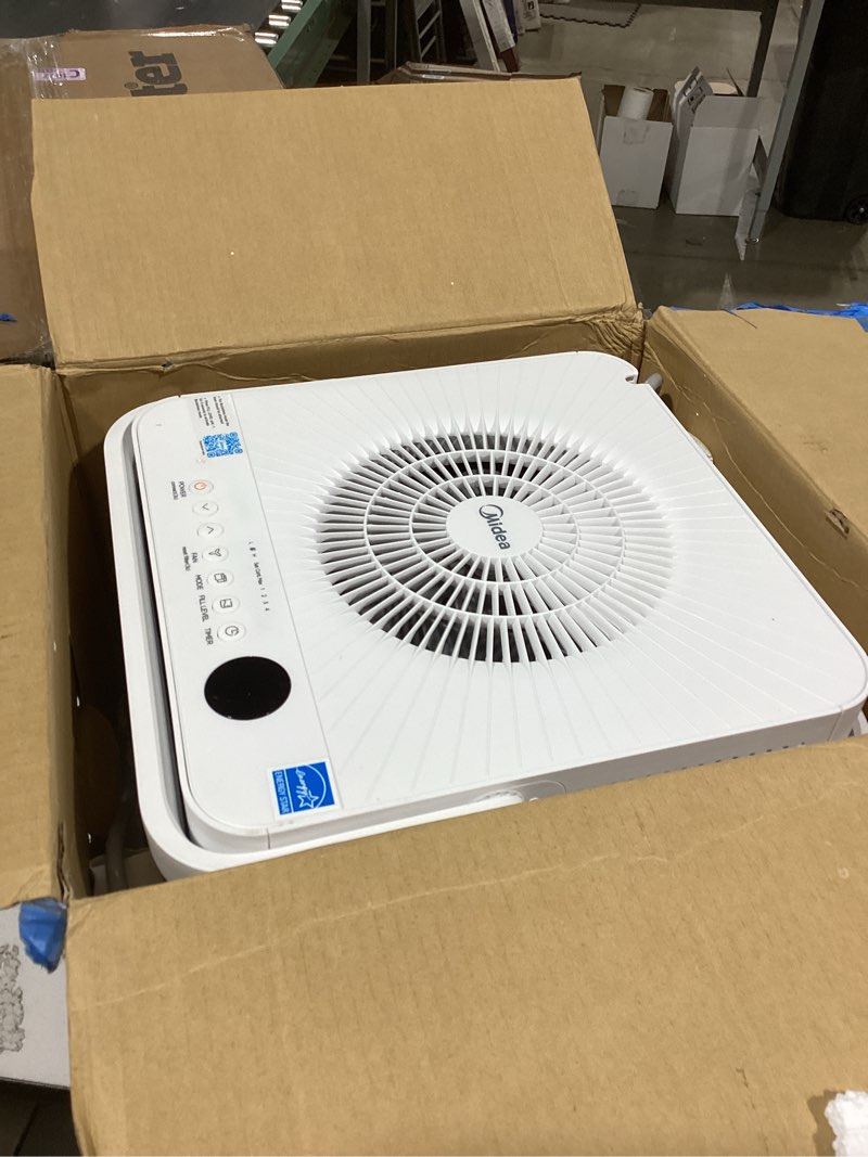 Condition photo showing Good Condition for midea cube 20 pint dehumidifier for basement, up to 1,500 sq. ft. dehumidifier with drain hose, energy star certificated, smart control, compatible with alexa, white