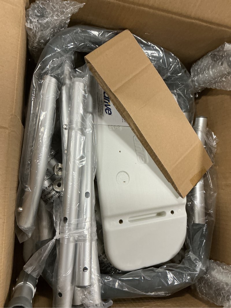 Condition photo showing Good Condition for Drive Medical 12445KD-1 Shower Chair with Back and Padded Arms, Adjustable Height Bath Stool with No