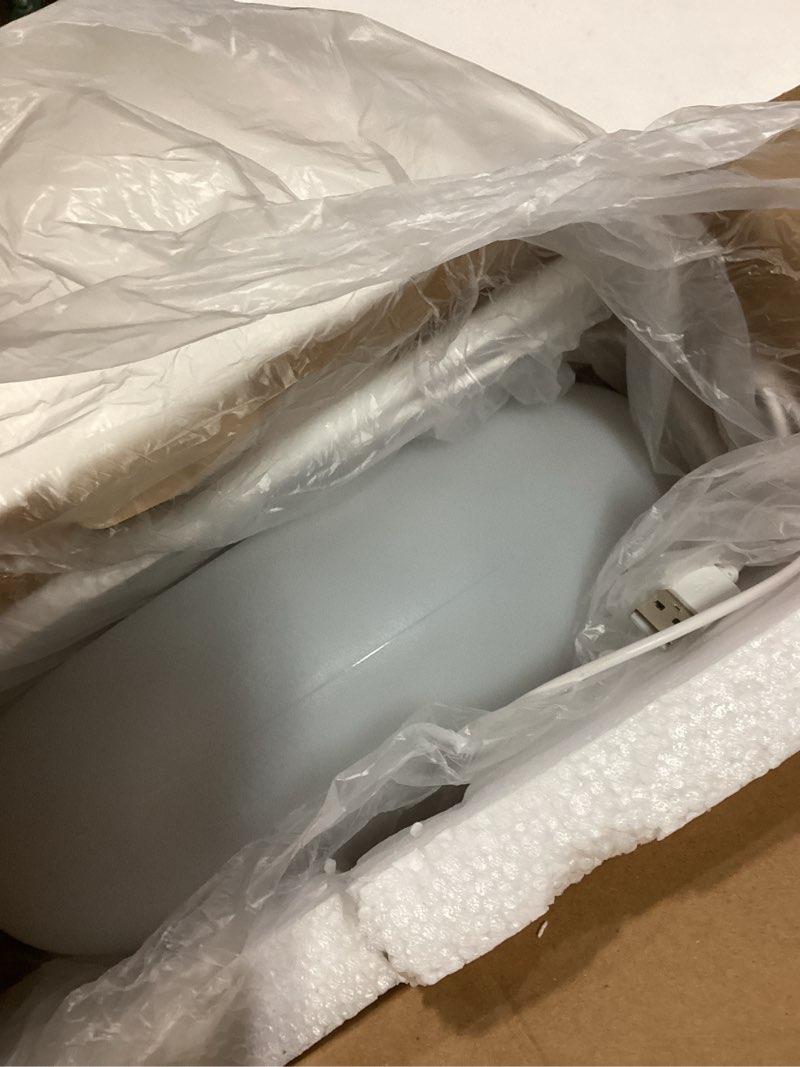 Condition photo showing Good Condition for modern design donut table lamp, led bedside desk lamp with durable shade, rotomolded small 3-color dimmable nightstand lamps (not glass) (white)