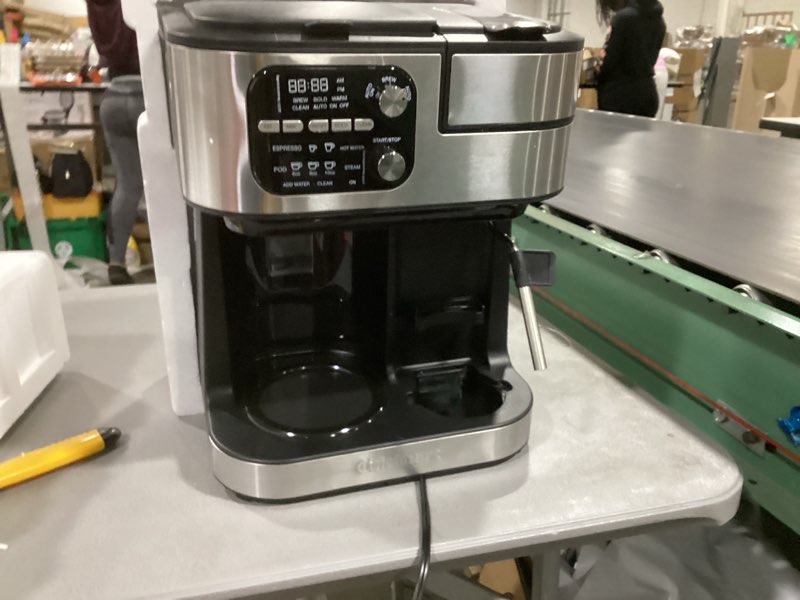 Condition photo showing As Is for ** as is* (missing coffee pot) cuisinart coffee center barista bar 4-in-1 coffee maker, single-serve pods compatible, coffeemaker, three brewing sizes, ss-4n1nas, black black 12-cup 1