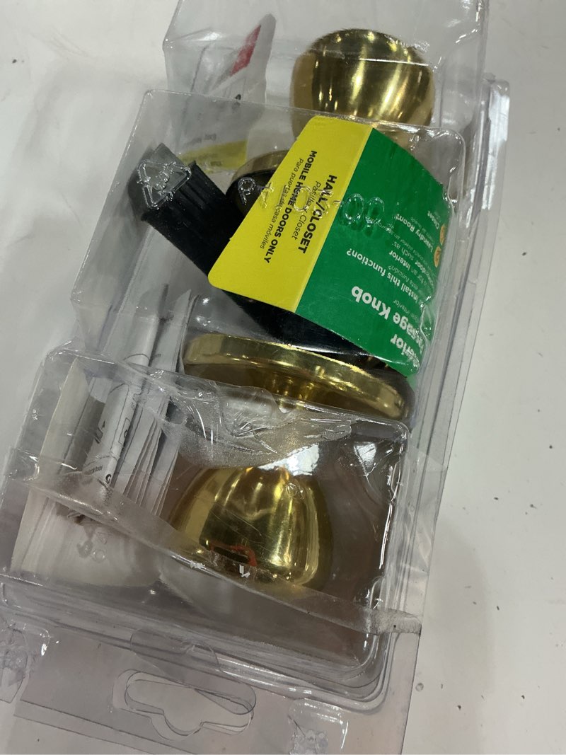 Condition photo showing Good Condition for mobile home polished brass hall/closet door knob with microban antimicrobial technology