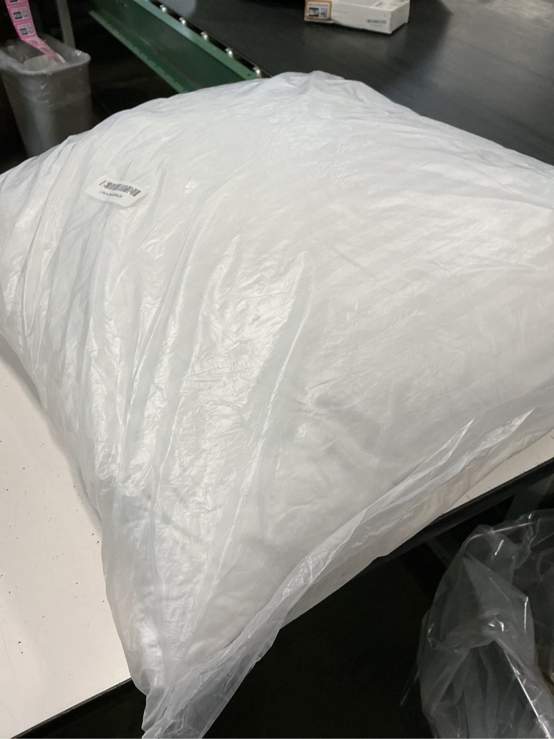 Condition photo showing As Is for oubonun 26 x 26 euro pillow inserts, firm and fluffy decorative square pillows for couch bed sofa with soft cotton cover white cushion with down alternative pack of 2 26x26 inch (pack of 2)