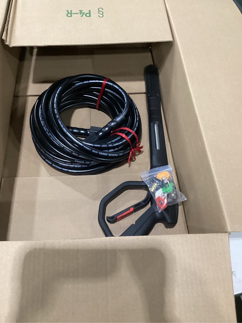 yamatic pressure washer gun and hose 50ft with easy pull trigger - ergonomics handle - high power washer hose and wand replacement for honda, excell, simpson, craftsman, troy bilt, ryobi, greenworks 50ft hose