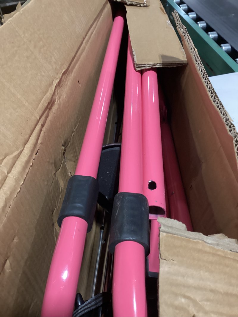 Condition photo showing As Is for Foldable Gymnastics Bar, 5-Height Adjustable Gymnastic Bars for Kids at Home,Robust & Stable for Indoor/Outdoor Using,Weight Limit 140LBS Pink