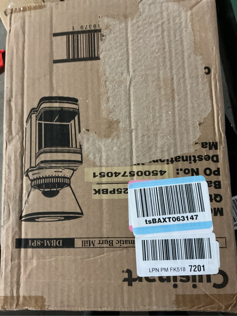 Condition photo showing Good Condition for Cuisinart Coffee Grinder, Electric One-Touch Automatic Burr Coffee Grinder with 18-Position Grind Selector, Cup Size Selector for 4 – 18 Cups, DBM-8P1, Black Stainless Burr Mill Stainless Steel