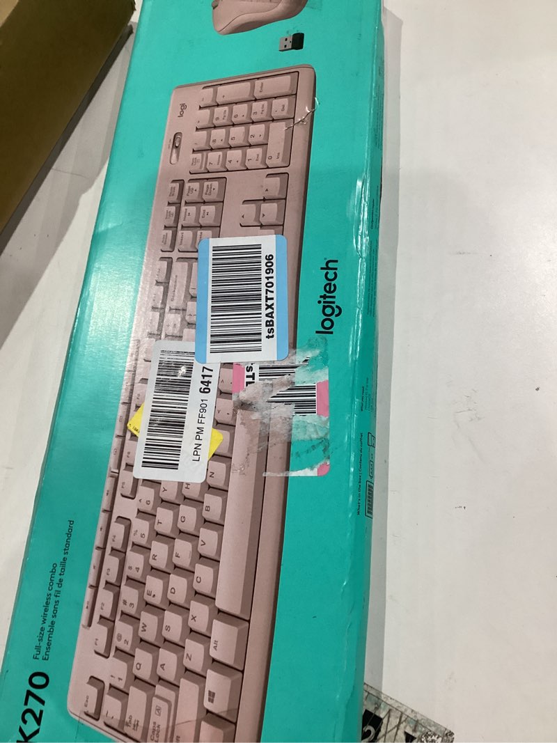 Condition photo showing Good Condition for logitech mk270 wireless keyboard and mouse combo for windows, 2.4 ghz, 8 multimedia keys, pc, laptop, wireless keyboard compact mouse combo - rose rose 1 pack combo