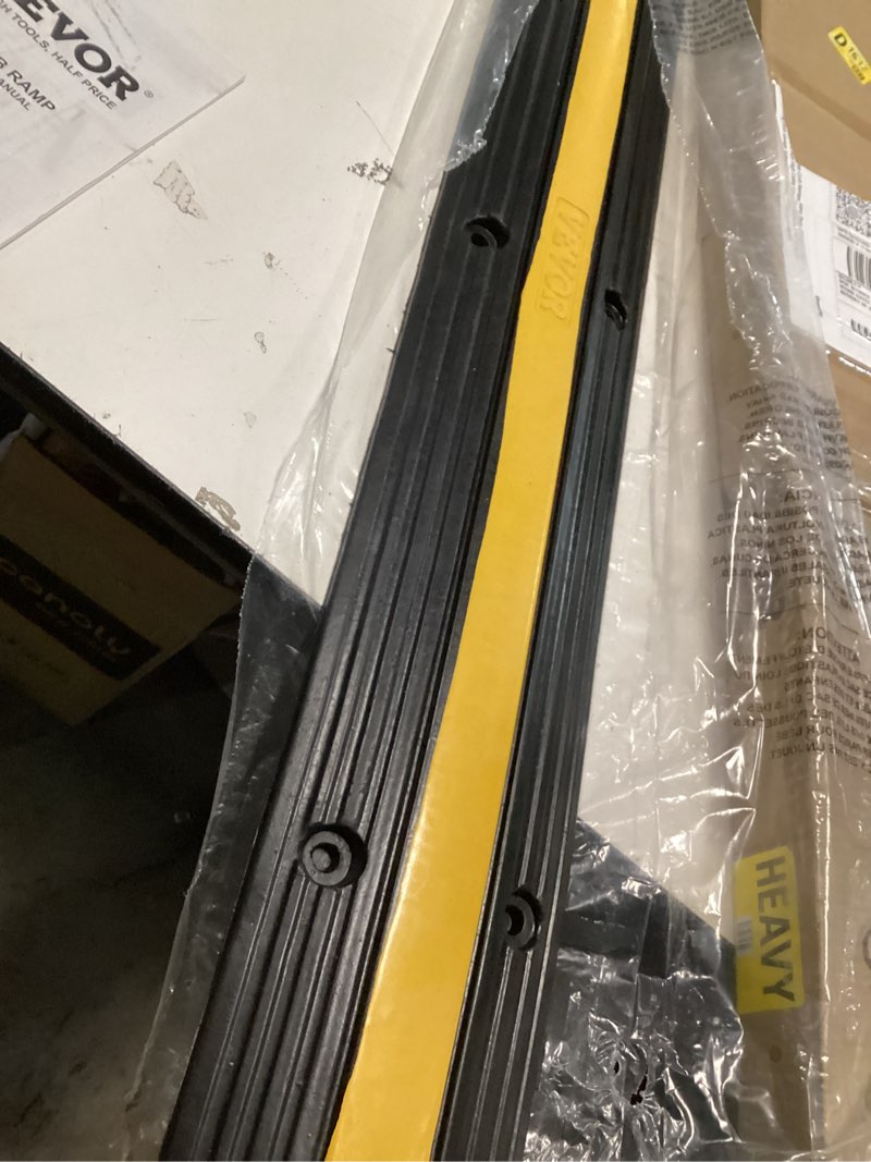 Condition photo showing New/Like New for VEVOR Cable Protector Ramp, 1 Packs 1 Channel Speed Bump Hump, Heavy-Duty Rubber Modular Speed Bump Rated 22046 LBS Load Capacity, Protective Wire Cord Ramp Driveway Rubber Traffic Speed Bumps
