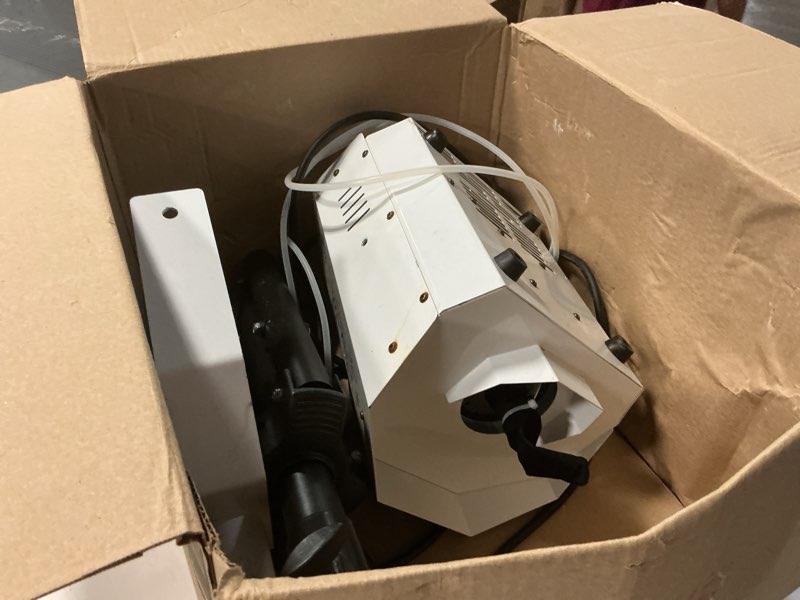 Condition photo showing As Is for LANGXUN 1500W Snow Machine with Manual & Wireless Remote Control | Large Output Snowmaking Machine for Indoor & Outdoors | Adjustable Snowflake Size | Perfect for Christmas, Weddings, and Parties