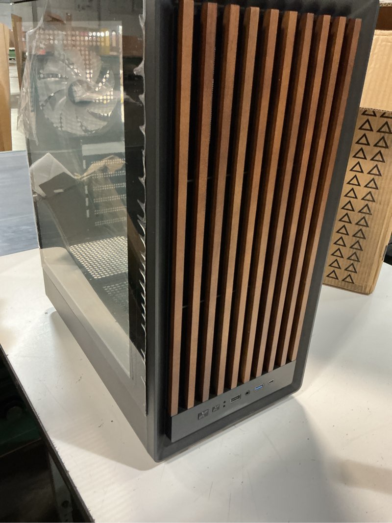 Condition photo showing Good Condition for m1 pc case -walnut front pane pre-installed 4 pwm argb fan, atx mid-tower gaming pc case, with type-c,foifkin (black, m1) m1 black