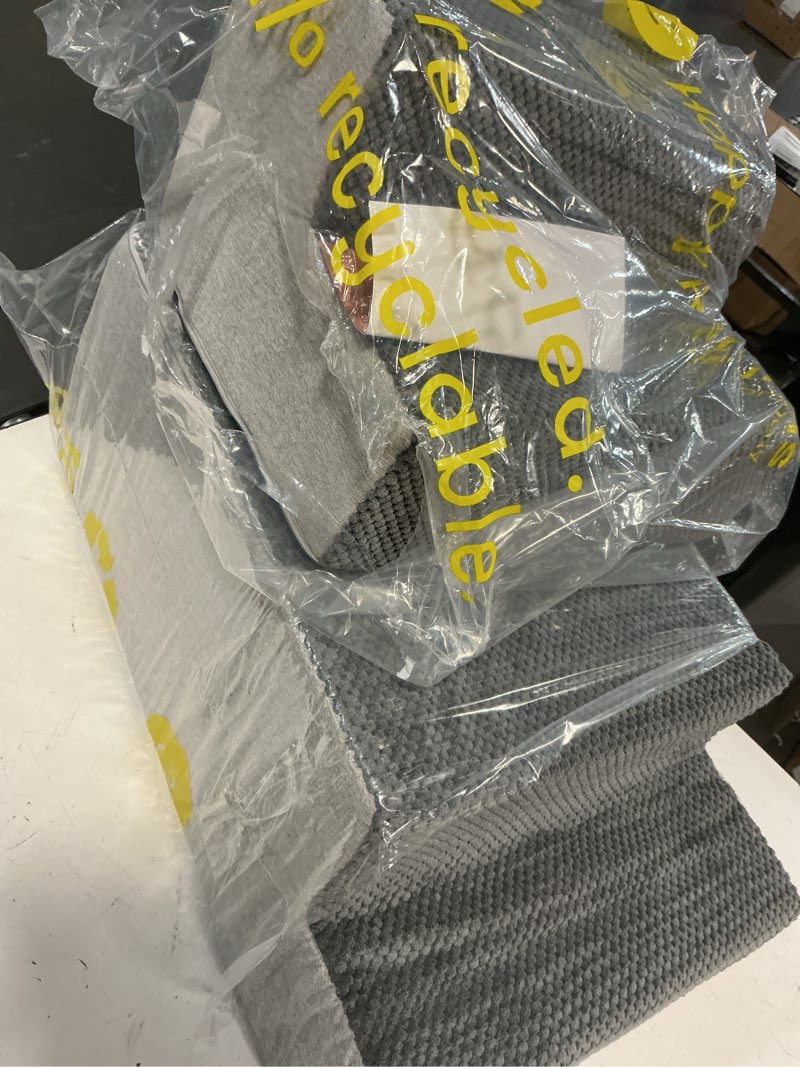 Condition photo showing Good Condition for dog stairs for small dogs - pet stairs 2 in 1 with zippers suitable for couch and bed, 35d foam dog steps with non slip bottom grey 4 steps, grey 4-step ( 15x24x18 ) fleece grey