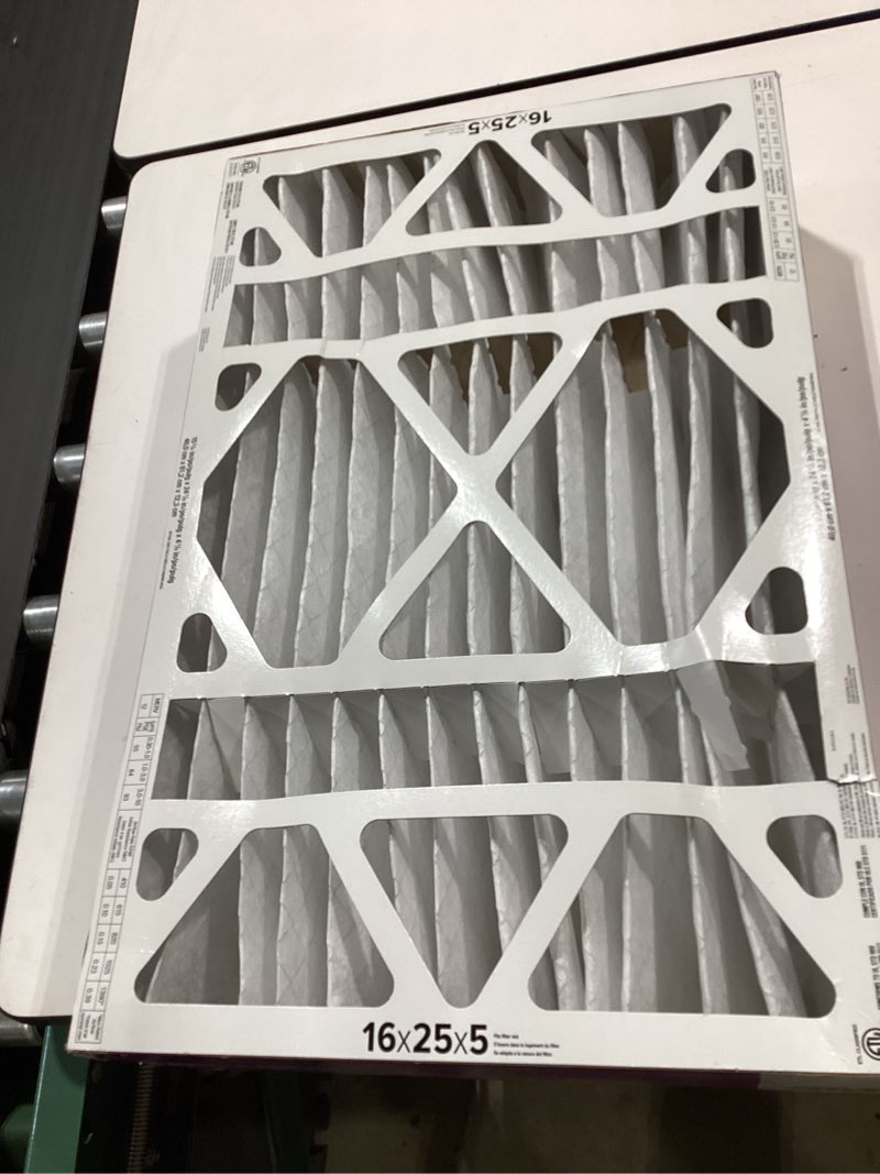 Condition photo showing Good Condition for filtrete 16 x 25 x 5 merv 12 1550 mpr allergen, bacteria and virus electrostatic pleated air filter