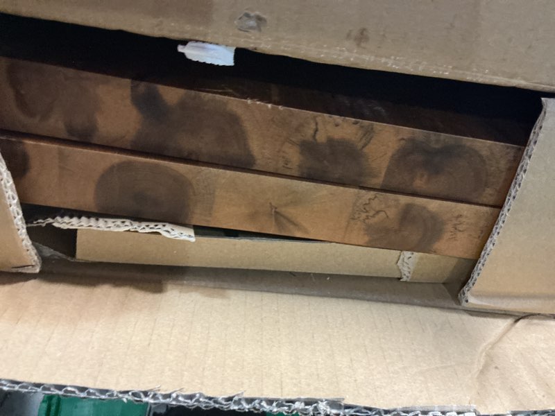 Condition photo showing Good Condition for batoda 16” x 12” acacia deep floating shelves, large extra wooden floating shelves for wall - floating book shelves, floating shelf for bedroom, bathroom - wall decor living room (hardware included) acacia color 16" x 12"