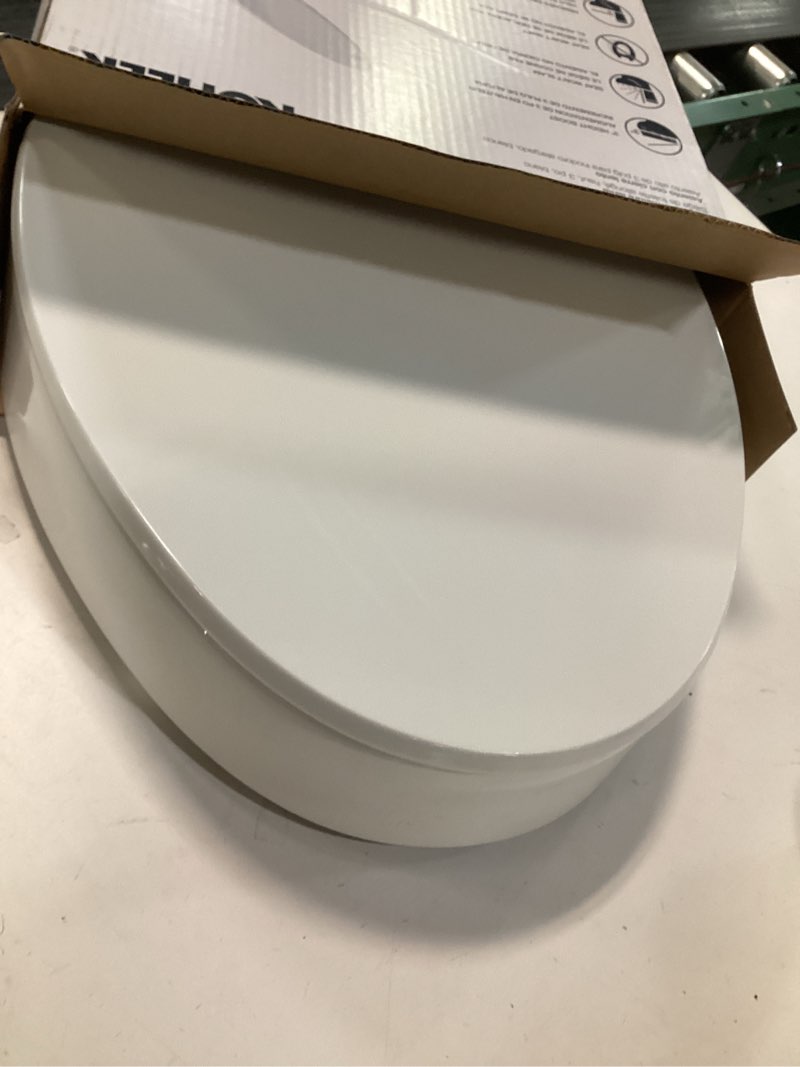 Condition photo showing Good Condition for KOHLER 25875-0 Hyten 3" Height, Elevated Soft Close Elongated Toilet Seat, Contoured Seat with Grip-Tight Bumpers, Quick-Attach Hardware, No Slam Toilet Seat, White White Elongated
