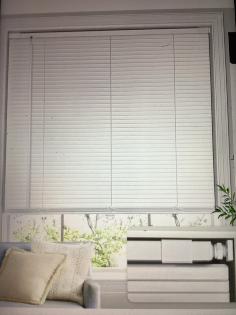 UNISHADES 100% Privacy L-Shaped Blades Mini Blinds for Indoor Windows 1" Vinyl Cordless Window Blind