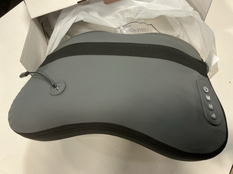 Condition photo showing item condition for belhope Back Massager with Heat, Cordless Back Massage for Pain Relief Deep Tissue, 4D Shiatsu and Percussion Massage Pillow, Lower Back Massager for Office Chair, Gifts for Women Men Christmas, Grey Grey-3