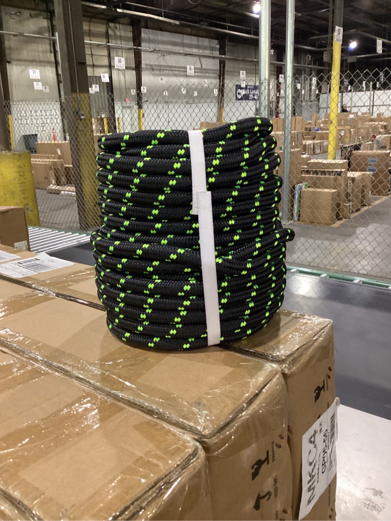 Condition photo showing New/Like New for findmall 1/2 Inch Polyester Rope Double Braid Pulling Ropes for Swing Tree Work Black 100 Feet
